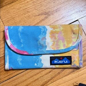 Kavu Canvas Wallet - Blue, Yellow & Pink
